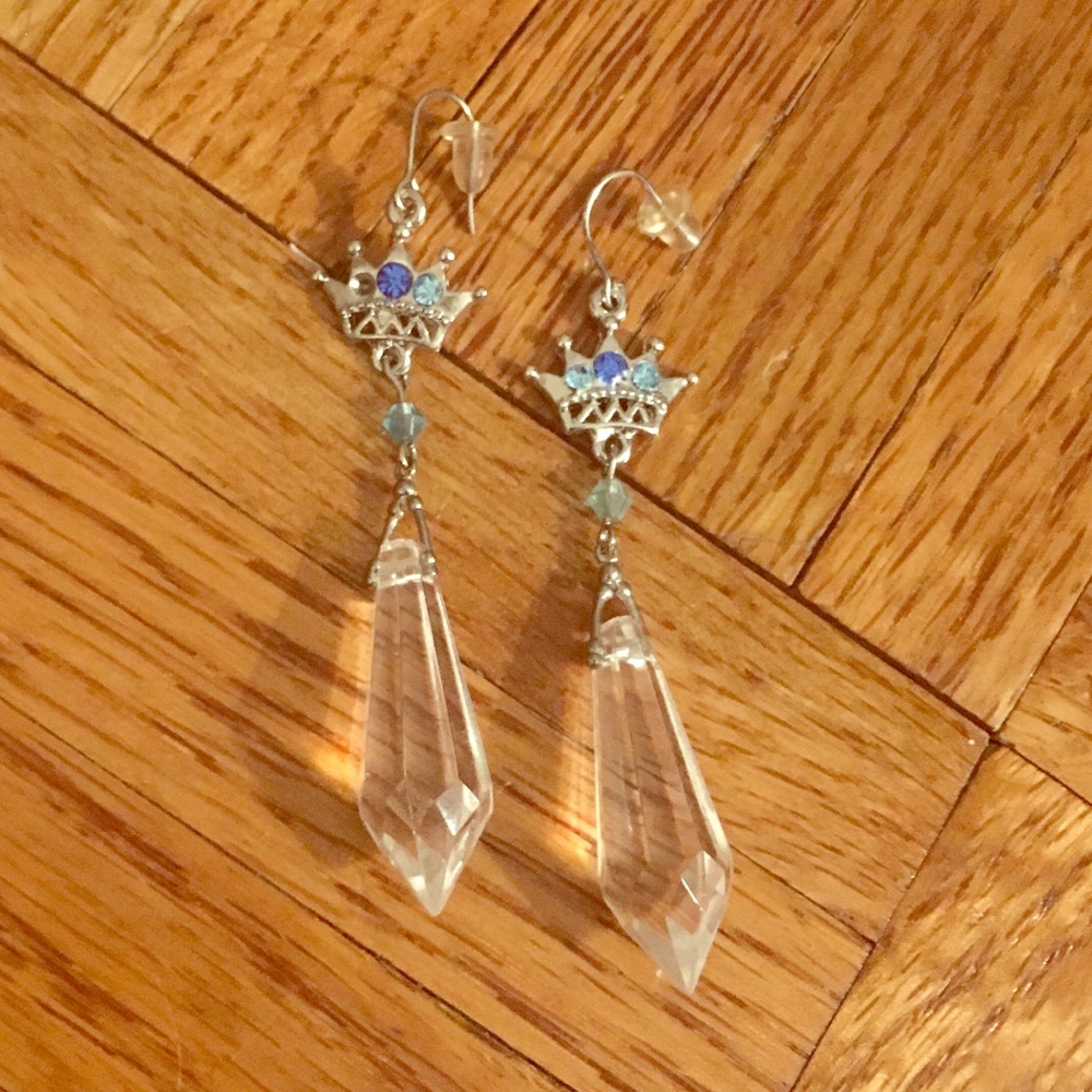 Kids Blue crown earrings